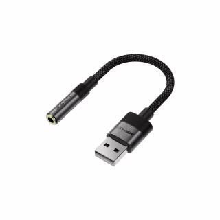 Переходник USB AM to 3.5mm F 0.15m black Acefast (6974316285298)