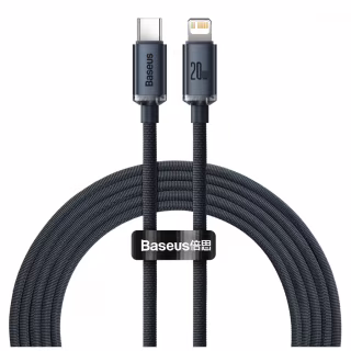 Дата кабель USB-C to Lightning 2.0m 20W Crystal Shine Series black Baseus (CAJY000301)