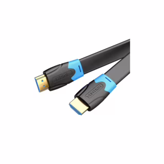 Кабель мультимедійний HDMI M to HDMI M 0.5m V2.0 4K60Hz PVC flat black Vention (AAKBD)