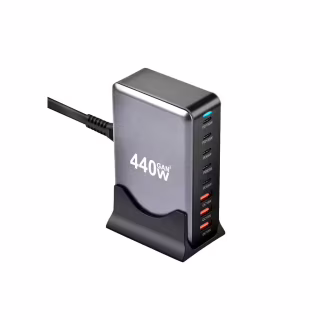 Зарядное устройство XoKo 2xUSB-С PD100W + 3xUSB-С PD65W + 3xUSB QC18W 440W GaN (QC-400)