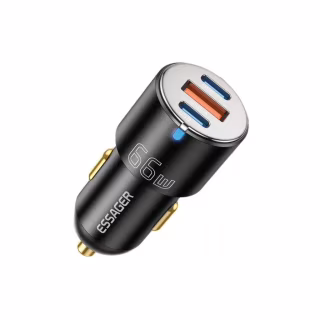 Зарядное устройство Essager 2xUSB-C 66W + 1xUSB black (ECC2C1A-FF01)