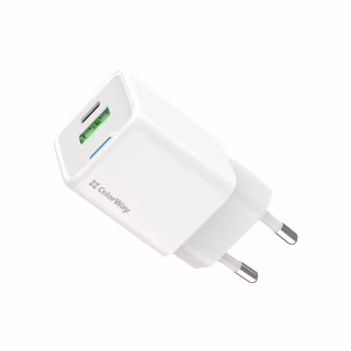 Зарядное устройство ColorWay USB-C PD20W + 1xUSB QC4.0 white (CW-CHS062PD-WT)