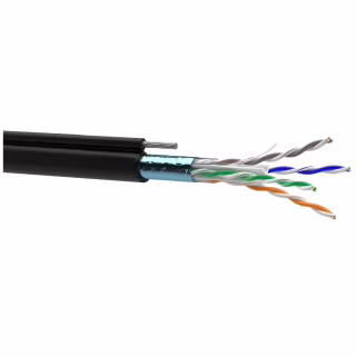 Кабель сетевой OK-Net FTP 305м cat.6 наружный, трос 7*0,5 (F/UTP-cat.6) (КППЭт-ВП (250) 4*2*0,54)