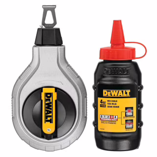 Шнур разметочный DeWALT 30м, в комплекте меловой порошок. (DWHT47408-0)