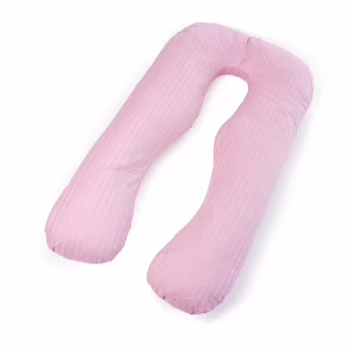 Подушка MirSon для вагітних і відпочинку Satin Stripe №8026 U-подібна Pink (2200006178644)