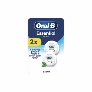 Зубная нить Oral-B Essential Floss Мятная Вощеная 2 катушки по 50 м (8006530045995)