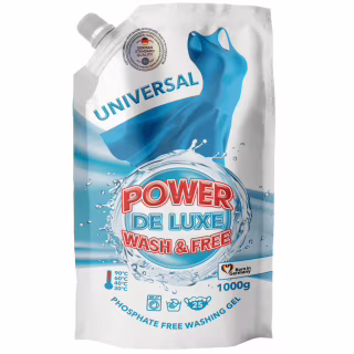 Набор бытовой химии Power De Luxe Гель для стирки Универсальный 1000 г + Pro Wash Жидкое крем-мыло Молоко и мед 460 г (4262396147950)