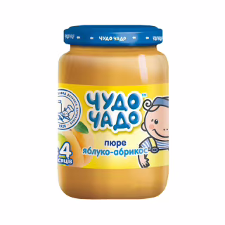 Детское пюре Чудо-Чадо из яблок и абрикоса, 4м+170 г (4820016251427)