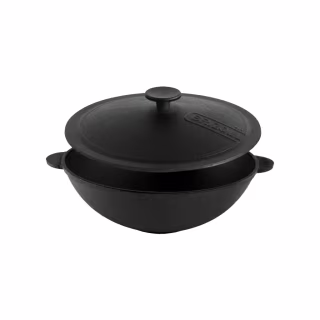 Сковорода Brizoll чавунна WOK з чавунною кришкою 4,7 л 300х103 мм (W30-1)