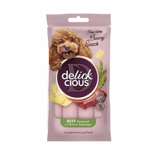 Лакомство для собак Delickcious говядина с добавлением сыра и спаржи 4х15 г (4820269145429)