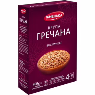 Крупа Жменька Гречневая жареная в пакетиках для варки 4х100 г (4820038700347)