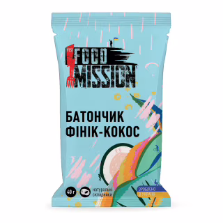Батончик Food Mission Кокосовый 40 г (fm.30658)