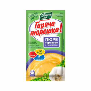 Їжа швидкого приготування Тьотя Соня Пюре горохове з часником 50 г (4820015105189)