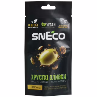 Сыр сушеный snEco Оливка сушеная «Хрустящая Зеленая» 14 г (4823095818253)