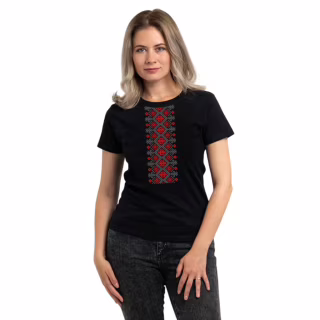 Футболка Sol's Regent Women Вишиванка вертикально чорний S (01825309/313S)