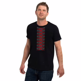 Футболка Sol's Regent Вишиванка вертикально чорний XL (11380309/313XL)