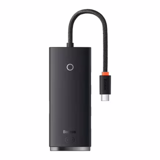 Концентратор Baseus USB-C to 4xUSB 3.0 0.25m black (WKQX030301)