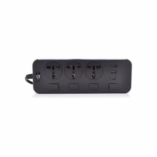 Сетевой фильтр питания Voltronic TВ-Т14, 3роз, 3*USB Black (ТВ-Т14-Black)