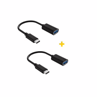 Перехідник OTG USB 2.0 AF to USB-C 0.11m 2PCS black XoKo (XK-AC230-BK2)