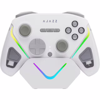 Геймпад Ajazz GP100S 2.4G/BT/USB Switch/PC/iOS/Android RGB White (GP100S-W)