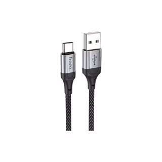 Дата кабель USB 2.0 AM to USB-C 1.0m 3A nylon X102 black HOCO (6942007608770)