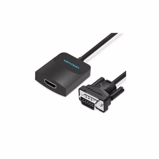 Переходник VGA 15F to HDMI M 1080P 60Hz 3,5mm Audio 0.15m Vention (ACNBB)