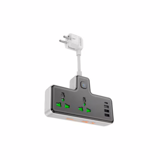 Мережевий фільтр живлення HOCO AC11A, 2 роз, 3 USB, USB-C, 17W, 1,5м Black (AC11AB)