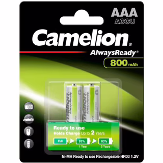 Аккумулятор Camelion AА 800mAh Ni-MH Always Ready HR6 BP2 (NH-AA800ARBP2)