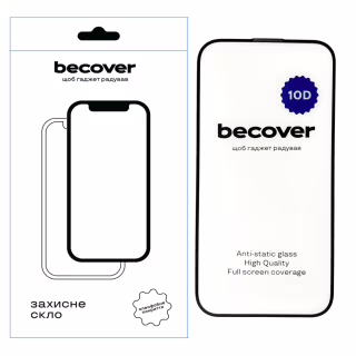 Стекло защитное BeCover Apple iPhone 15 Pro 10D Black (711331)