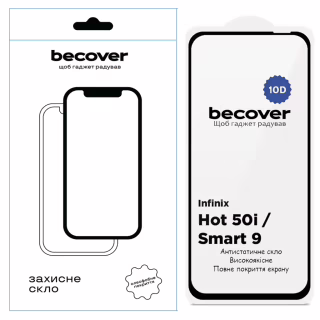 Стекло защитное BeCover Infinix Smart 9 (X6532) 10D Black (712711)