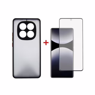 Чохол до мобільного телефона Dengos Kit Xiaomi Redmi Note 14 Pro case Matte + glass (Black) (DG-KM-128)