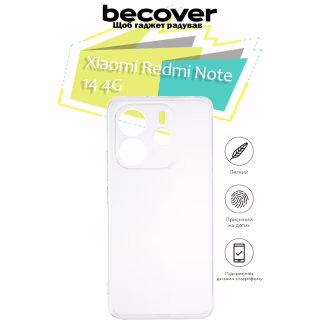 Чохол до мобільного телефона BeCover Xiaomi Redmi Note 14 4G Transparancy (713435)