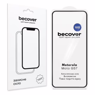 Скло захисне BeCover 10D Motorola Moto G57 Black (715713)