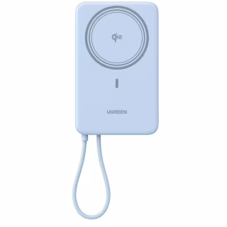 Батарея универсальная Ugreen 10000mAh 30W 1xUSB-C + 15W Magnetic Wireless + cable USB-C blue (65839B)