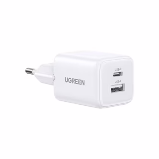 Зарядний пристрій Ugreen X514 1xUSB-C PD20W + 1xUSB GaN white (65006)