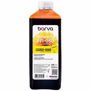 Чернила Barva Canon PFI-050 Special, 1 л, Yellow pigmented (C050-998)