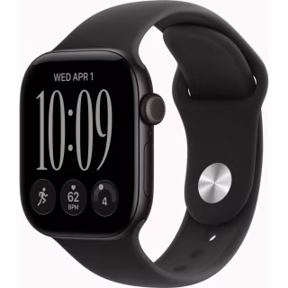 Смарт-годинник Apple Watch Series 12 GPS 46mm Black Aluminium Case with Black Sport Band - M/L (MJEL4RK/A)