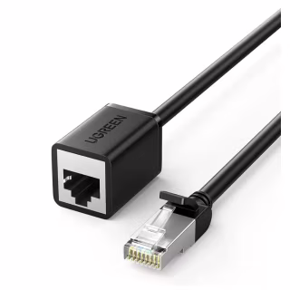 Патч-корд 2м, F/UTP Cat 6 Ethernet RJ45 Extension Male/Female Patch Cords NW112 Black Ugreen (11281)