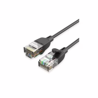Патч-корд 0.5m UTP cat 6A RJ-45 slim black Vention (IBIBD)