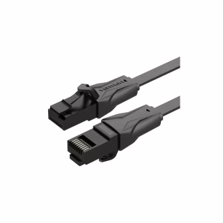 Патч-корд 3m UTP cat 6 RJ-45 flat black Vention (IBABI)