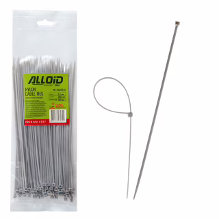 Стяжка Alloid 2.5х200мм, пластик, 100шт./уп., сірий (PC-25200G)