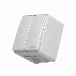 Вимикач Videx BINERA IP65 зовнішній 2кл сірий (VF-BNW12-G)
