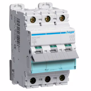 Автоматический выключатель Hager 3-п. C 40A (10kA) 3M (B) (NCN340)