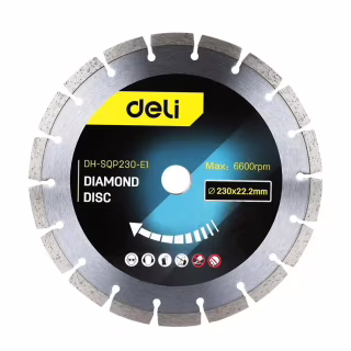 Круг отрезной Deli 230 x 22,2 мм для сухого реза. (EDH-SQP230-E1)