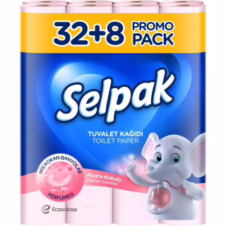 Туалетная бумага Selpak Perfumed Пудра 3 слоя 32+8 рулонов (8690530078802)