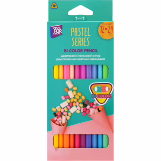 Олівці кольорові Cool For School Pastel Преміум, двосторонні,тригранні , 24 кольори (CF15187)