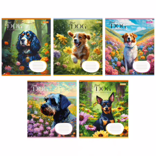 Тетрадь 1 вересня Floral dog А5 12 листов линия (766943)