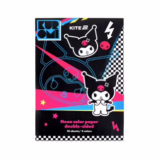 Цветная бумага Kite А4 неоновая Kuromi (10 листов/ 5 цветов) (HK24-252-2)