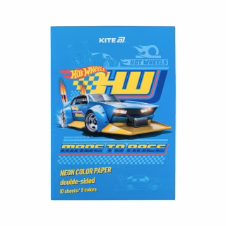 Цветная бумага Kite А4 неоновая Hot Wheels (10 листов/ 5 цветов) (HW24-252)