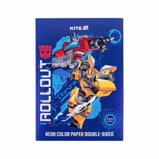 Цветная бумага Kite А4 неоновая Transformers (10 листов/ 5 цветов) (TF24-252)